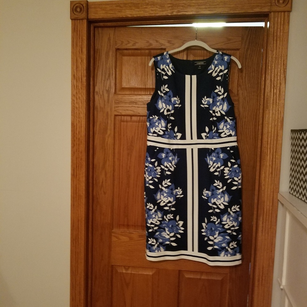 Lands End size 14 Floral & Stripe Ponte Knit Shea